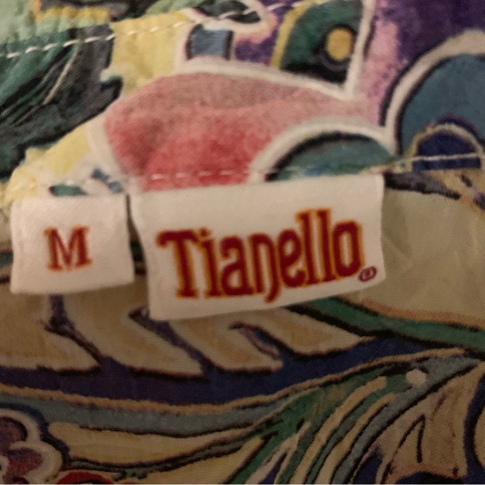 Tianello Floral Tie Dye Blouse Size Medium Long‎ Sleeve - Picture 8 of 10